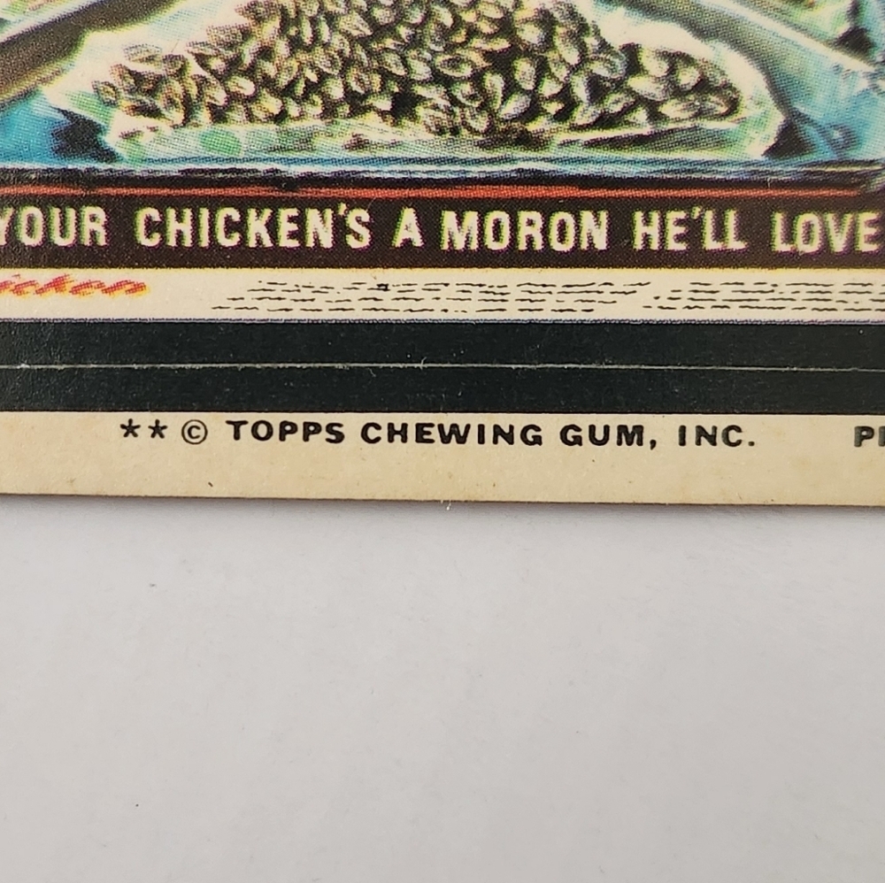 Vintage 1974 Topps Wacky Packages Moron Chicken Dinner Sticker Card 11th Series - Picture 3 of 11